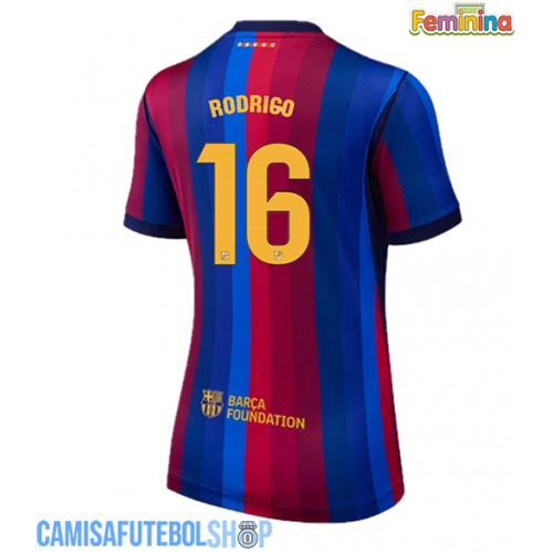 Camisa de time de futebol Barcelona Rodri Hernandez #16 Replicas 1º Equipamento Feminina 2026-27 Manga Curta
